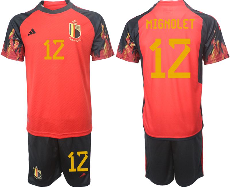 Men 2022 World Cup National Team Belgium home red 12 Soccer Jerseys